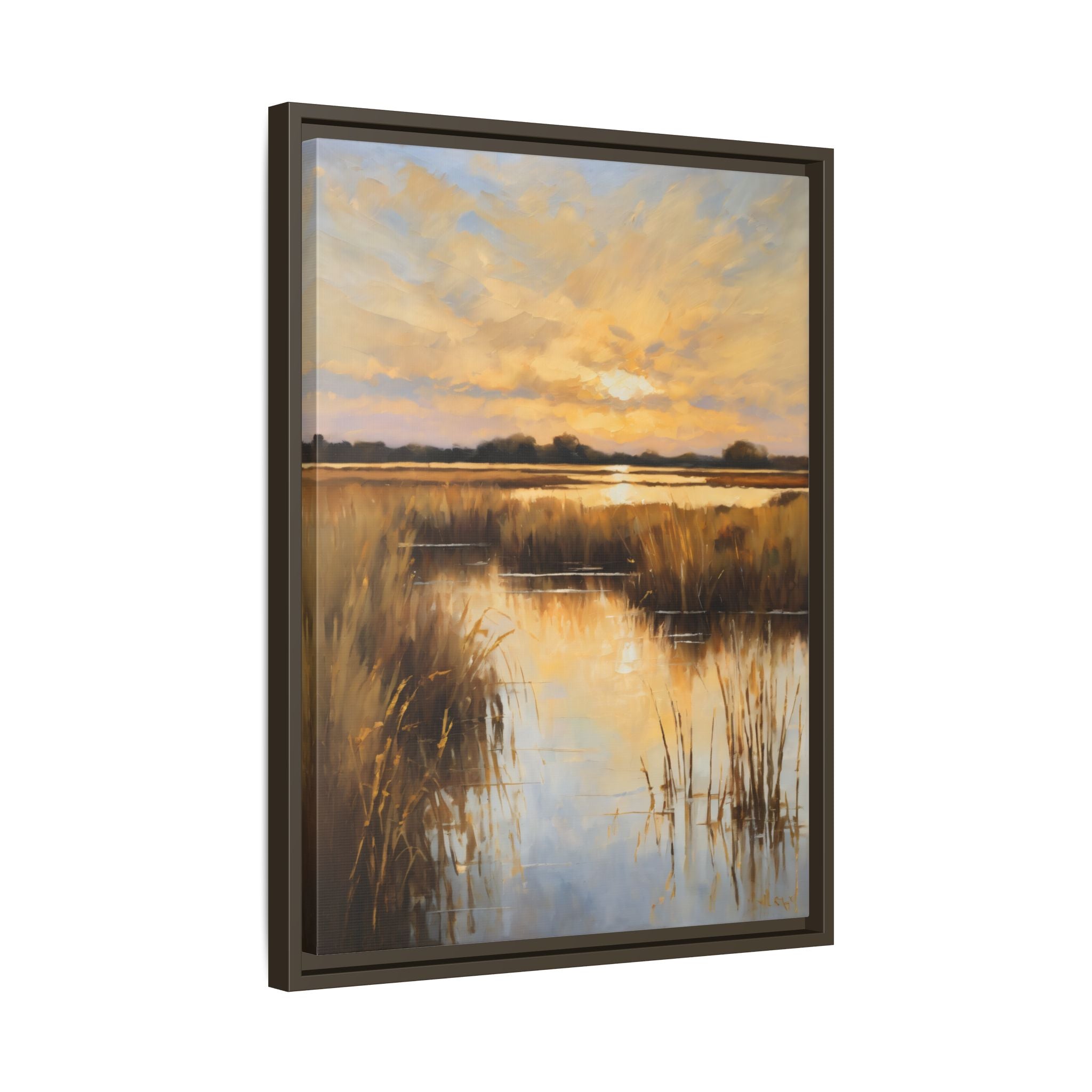 Salt Marsh Oil Painting Print – Lowcountry Sunset Landscape Wall Art