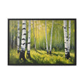 Spring Forest Oil Painting Print, Silver Birch Trees Landscape Canvas Decor