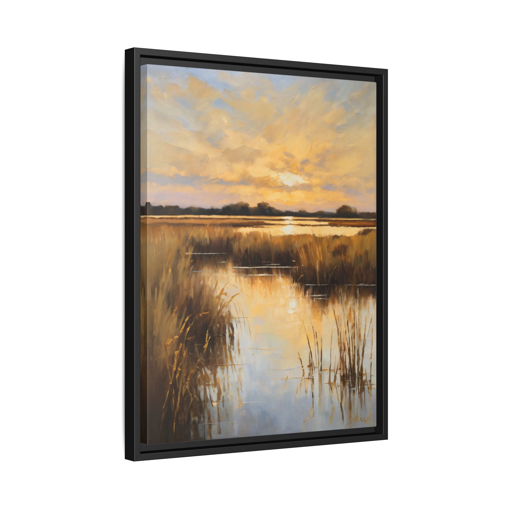 Salt Marsh Oil Painting Print – Lowcountry Sunset Landscape Wall Art