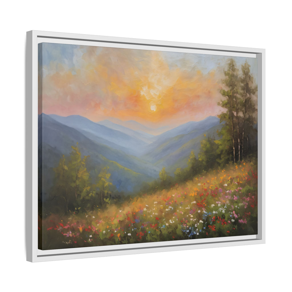 Blue Ridge Mountains Oil Painting Print – Appalachian Sunset Landscape Wall Art