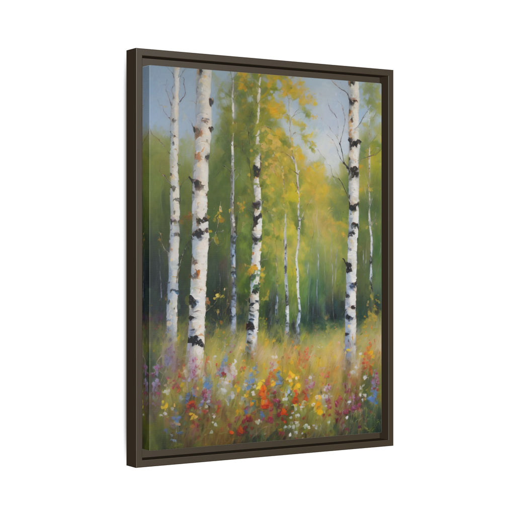 Birch Forest Oil Painting Print, Spring Woodland Canvas Decor