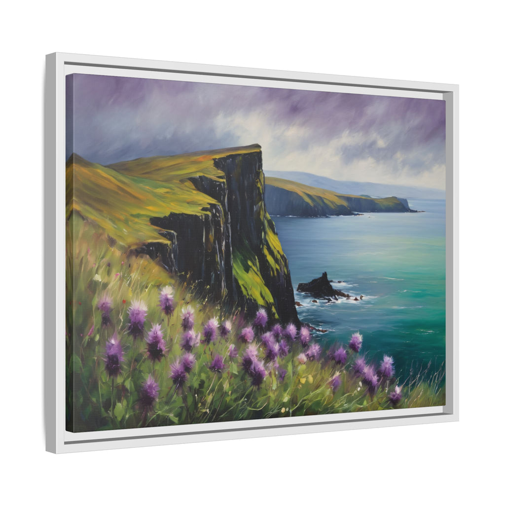 Isle of Skye Oil Painting Print – Scottish Highlands Thistle Landscape Wall Art