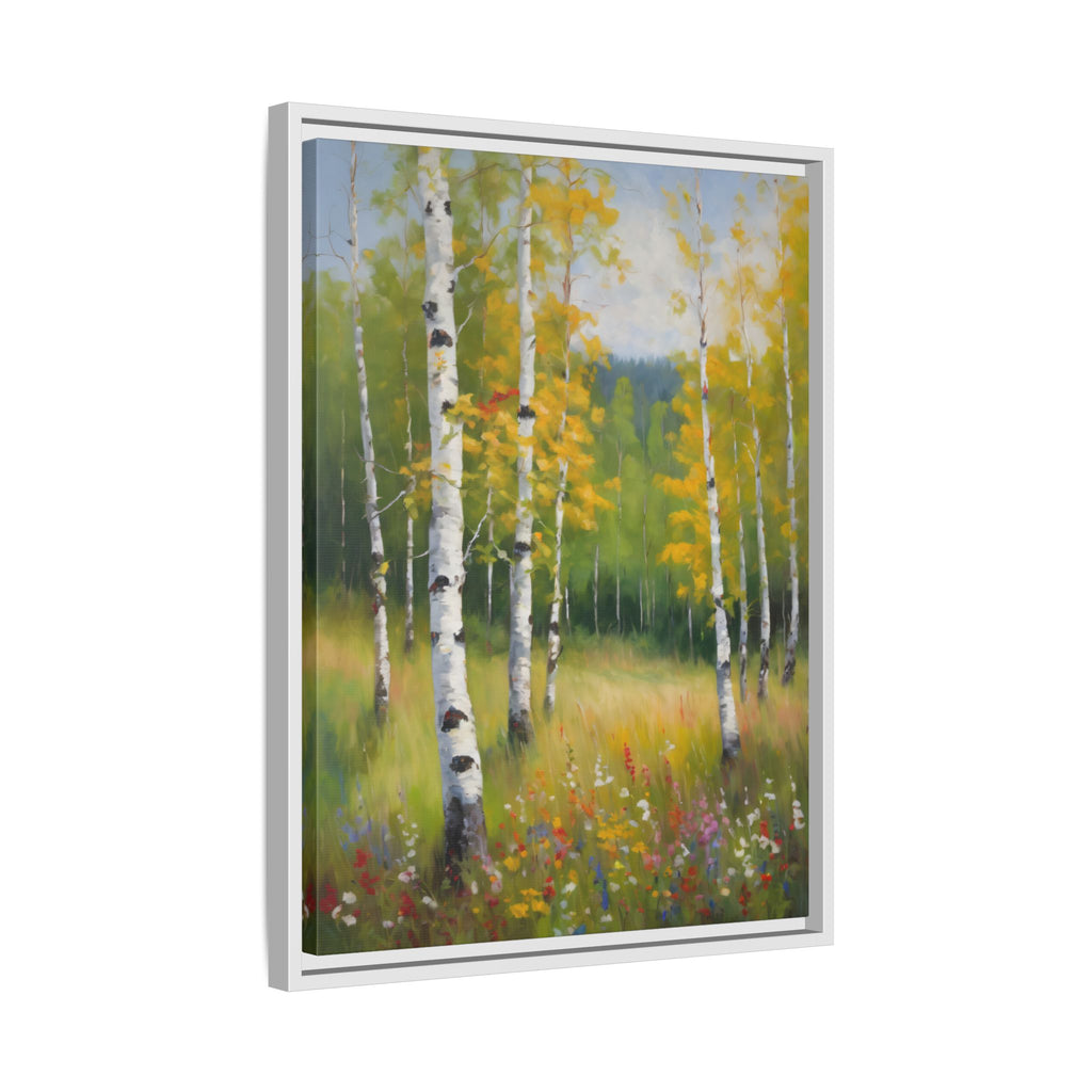 Birch Forest Oil Painting Print, Spring Woodland Canvas Decor