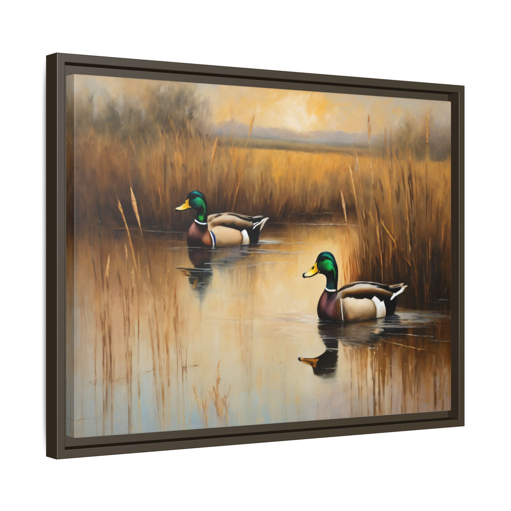 Mallard Ducks Oil Painting Print – Vintage Woodland Cabin Wall Art