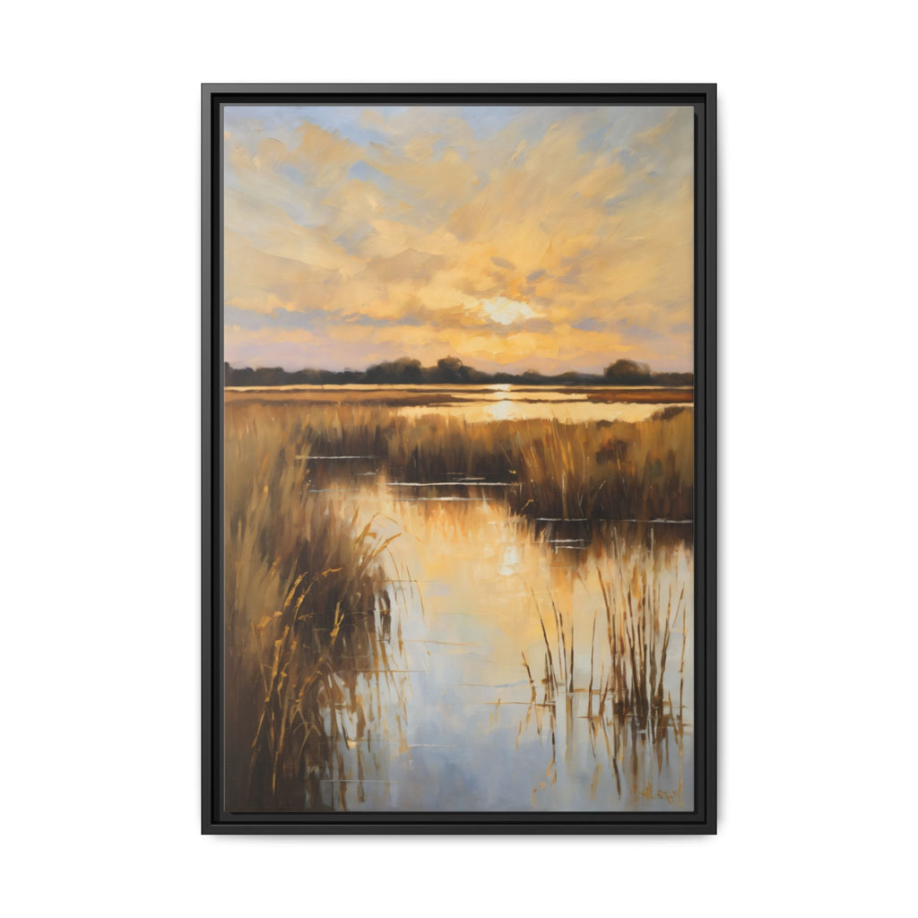 Salt Marsh Oil Painting Print – Lowcountry Sunset Landscape Wall Art