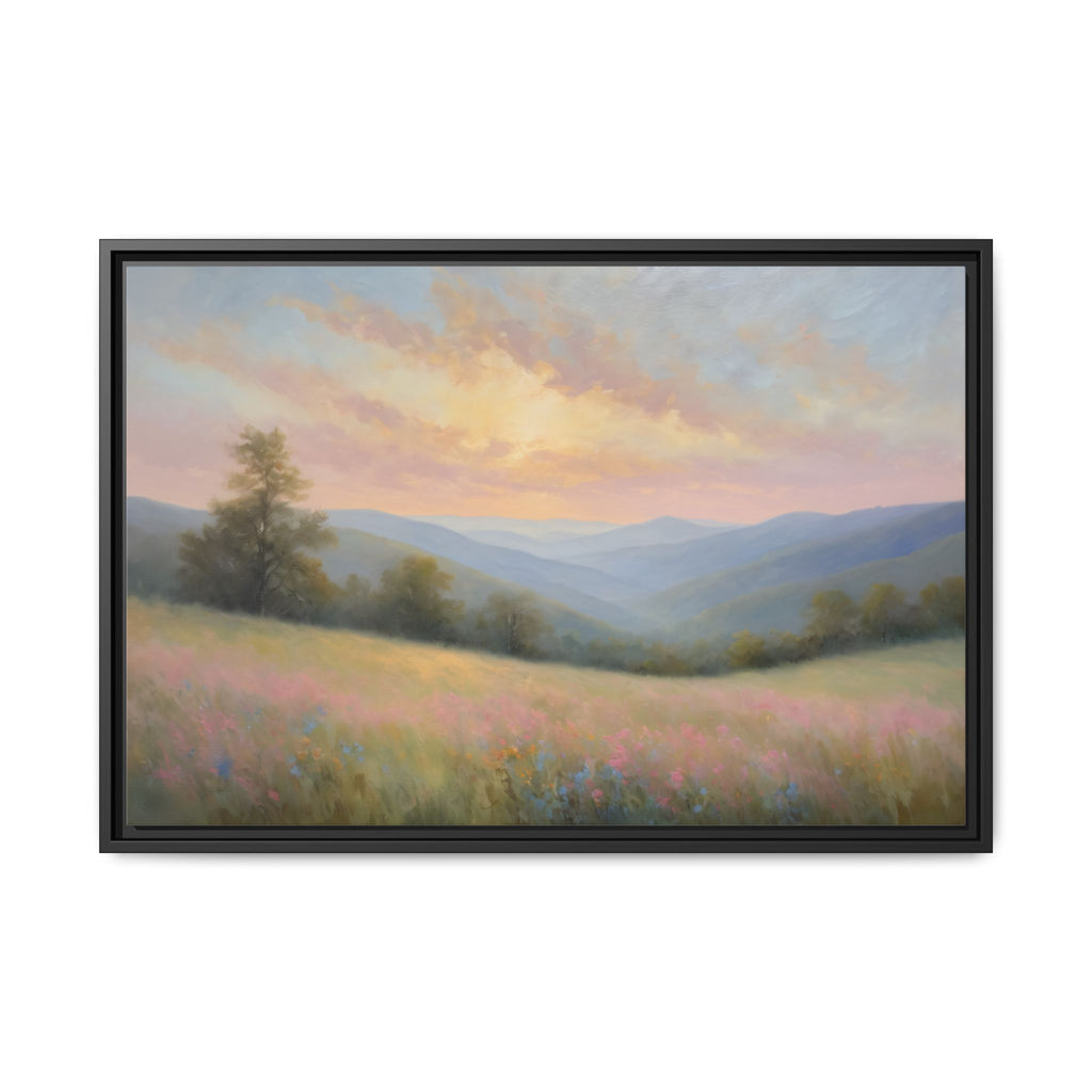 Blue Ridge Mountains Oil Painting Print – Appalachian Landscape Wall Art