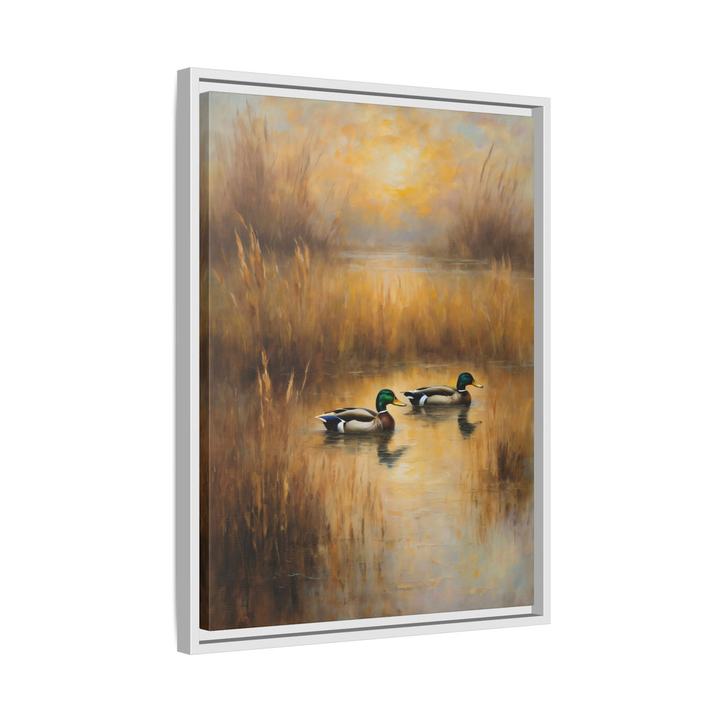 Mallard Ducks Oil Painting Print – Vintage Woodland Cabin Wall Art