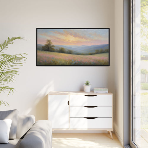 Blue Ridge Mountains Oil Painting Print – Appalachian Landscape Wall Art