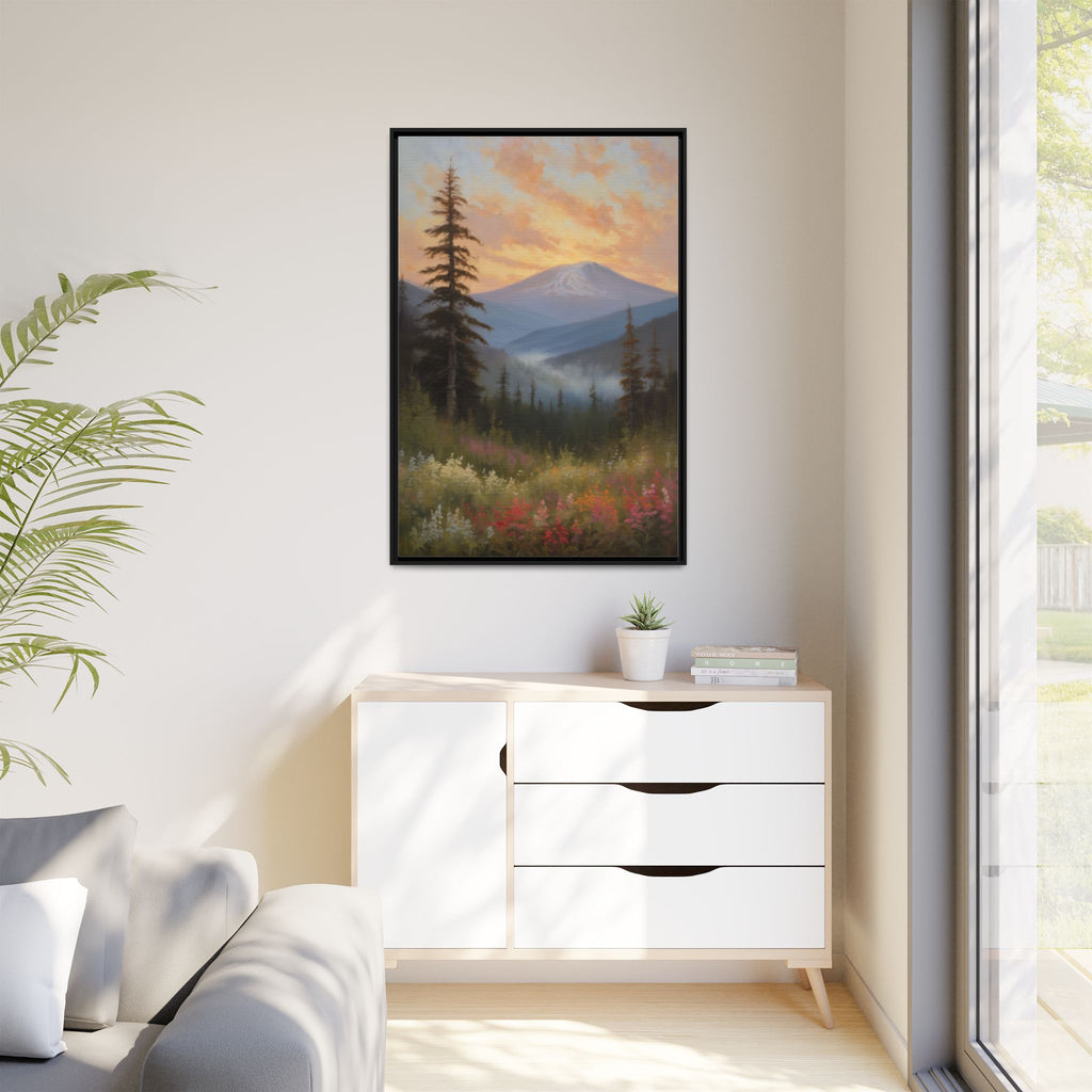 Washington Mountains Oil Painting Print – Pacific Northwest Landscape Wall Art