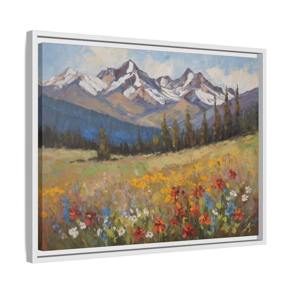 Wasatch Mountains Oil Painting Print – Utah Wildflower Mountain Landscape Wall Art