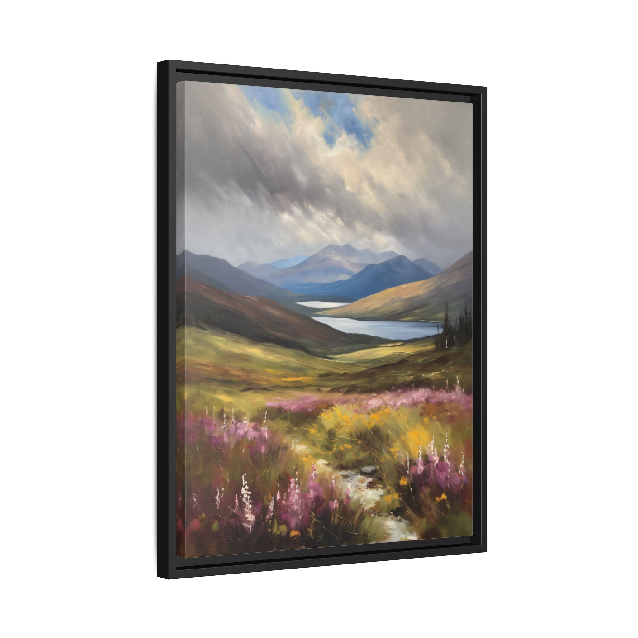 Scottish Highlands Oil Painting Print – Isle of Skye Mountain Landscape Wall Art