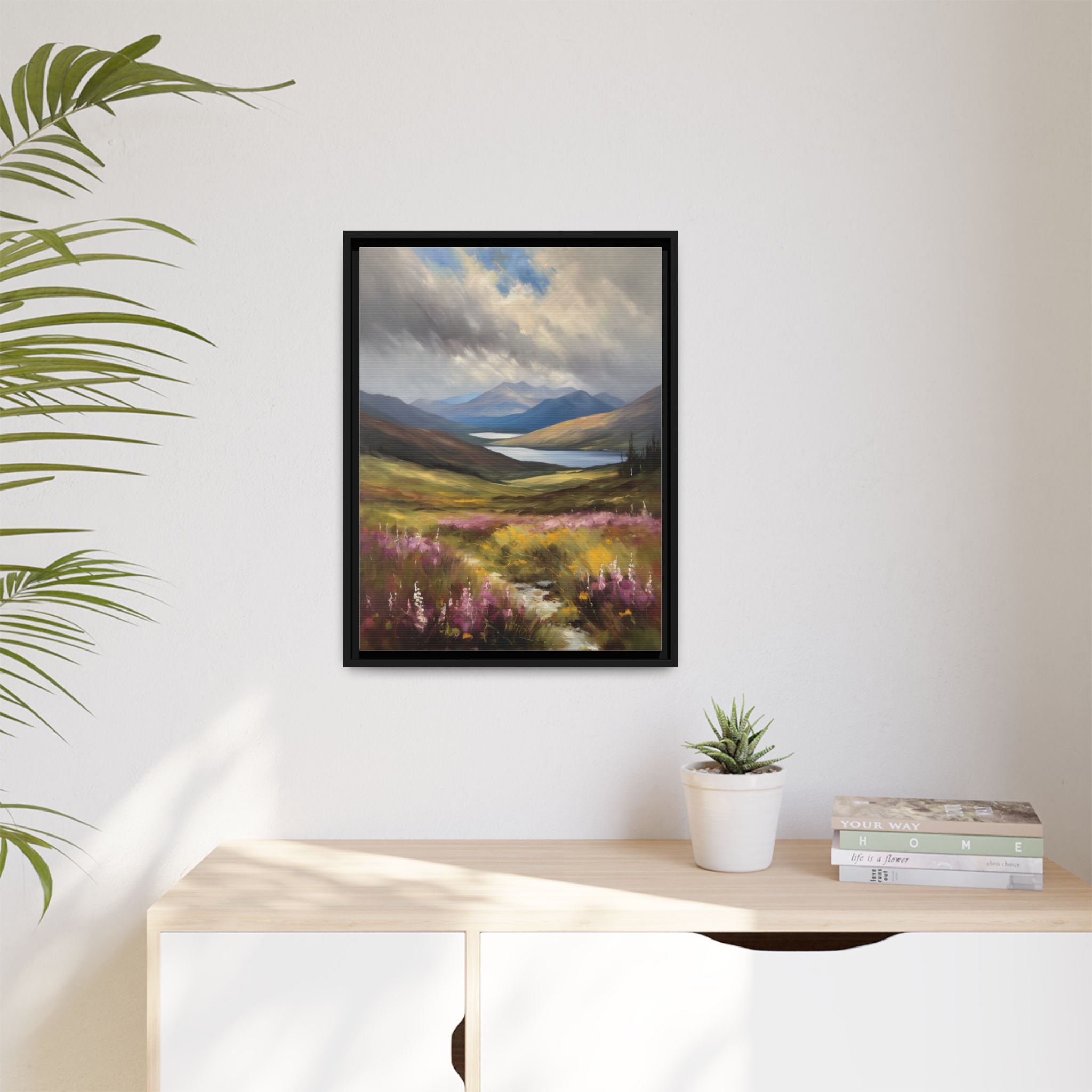 Scottish Highlands Oil Painting Print – Isle of Skye Mountain Landscape Wall Art