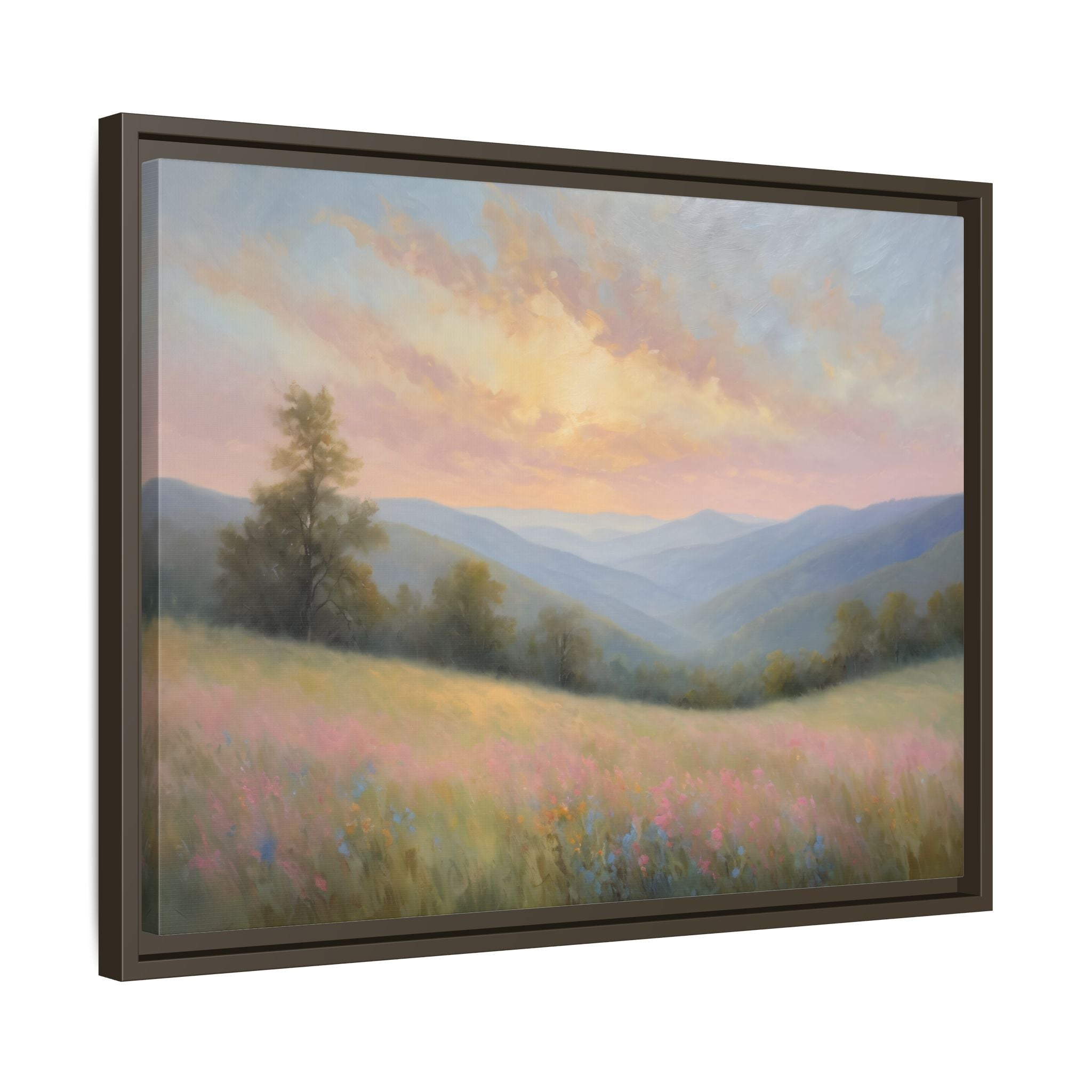 Blue Ridge Mountains Oil Painting Print – Appalachian Landscape Wall Art