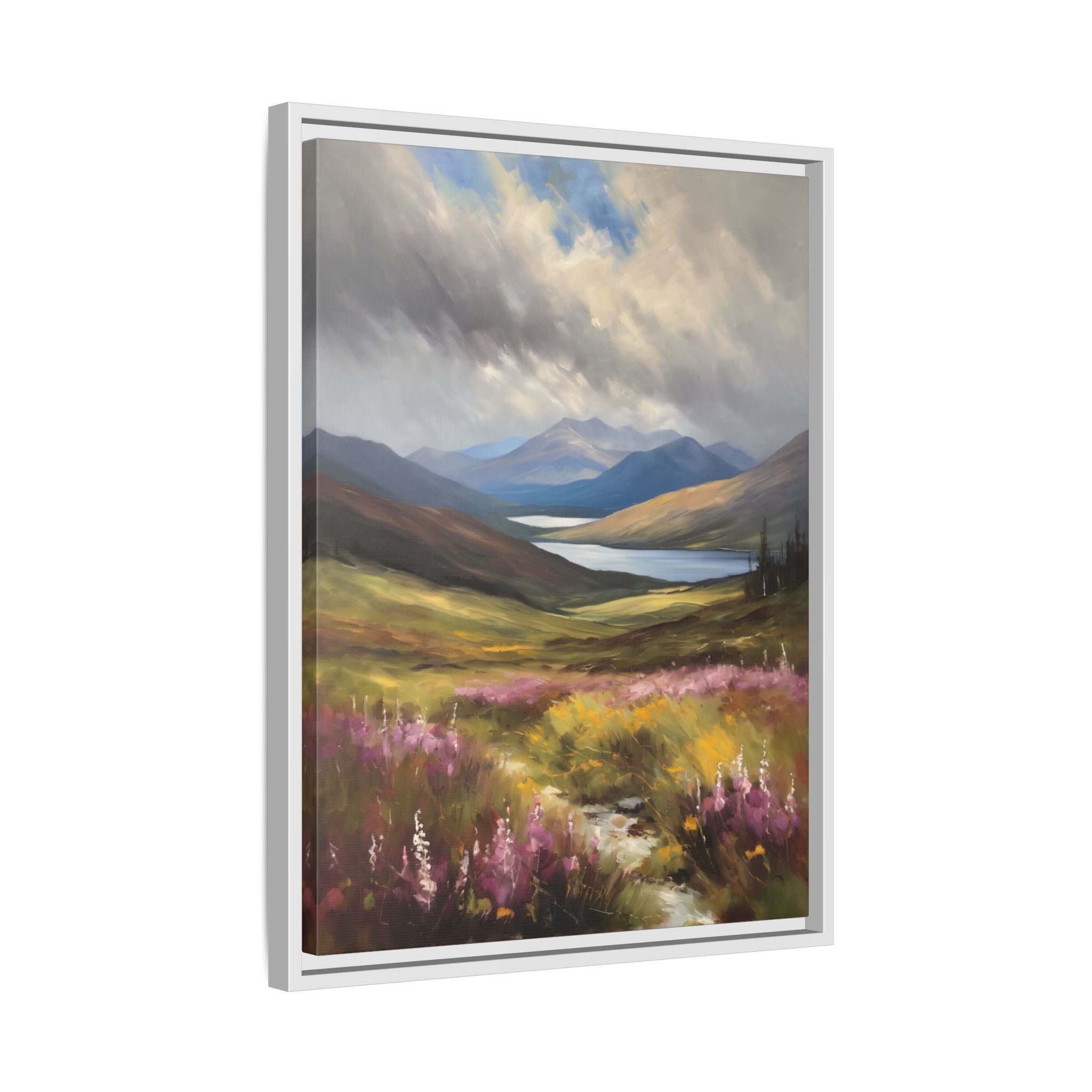 Scottish Highlands Oil Painting Print – Isle of Skye Mountain Landscape Wall Art