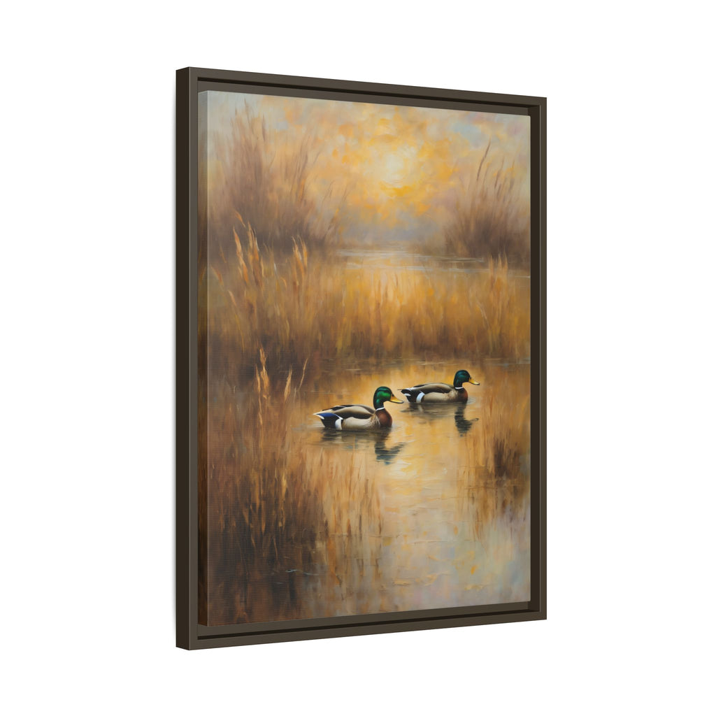 Mallard Ducks Oil Painting Print – Vintage Woodland Cabin Wall Art