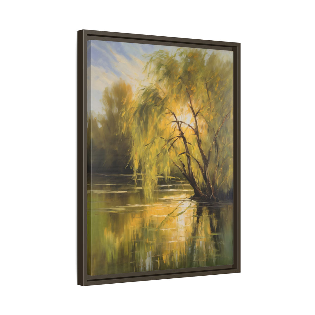 Willow Tree Oil Painting Print – Rustic Countryside Landscape Wall Art