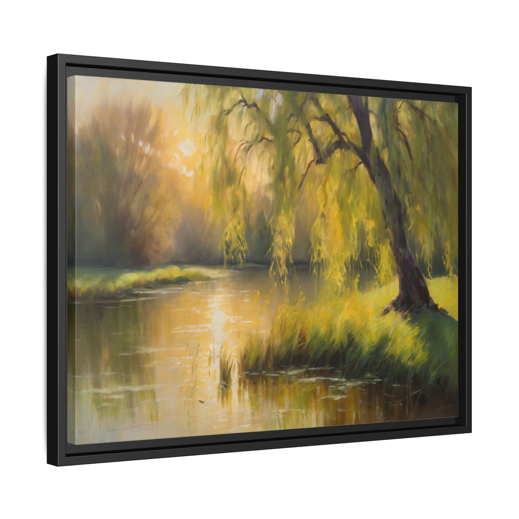Willow Tree Oil Painting Print – Rustic Countryside Landscape Wall Art