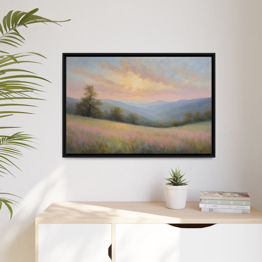 Blue Ridge Mountains Oil Painting Print – Appalachian Landscape Wall Art