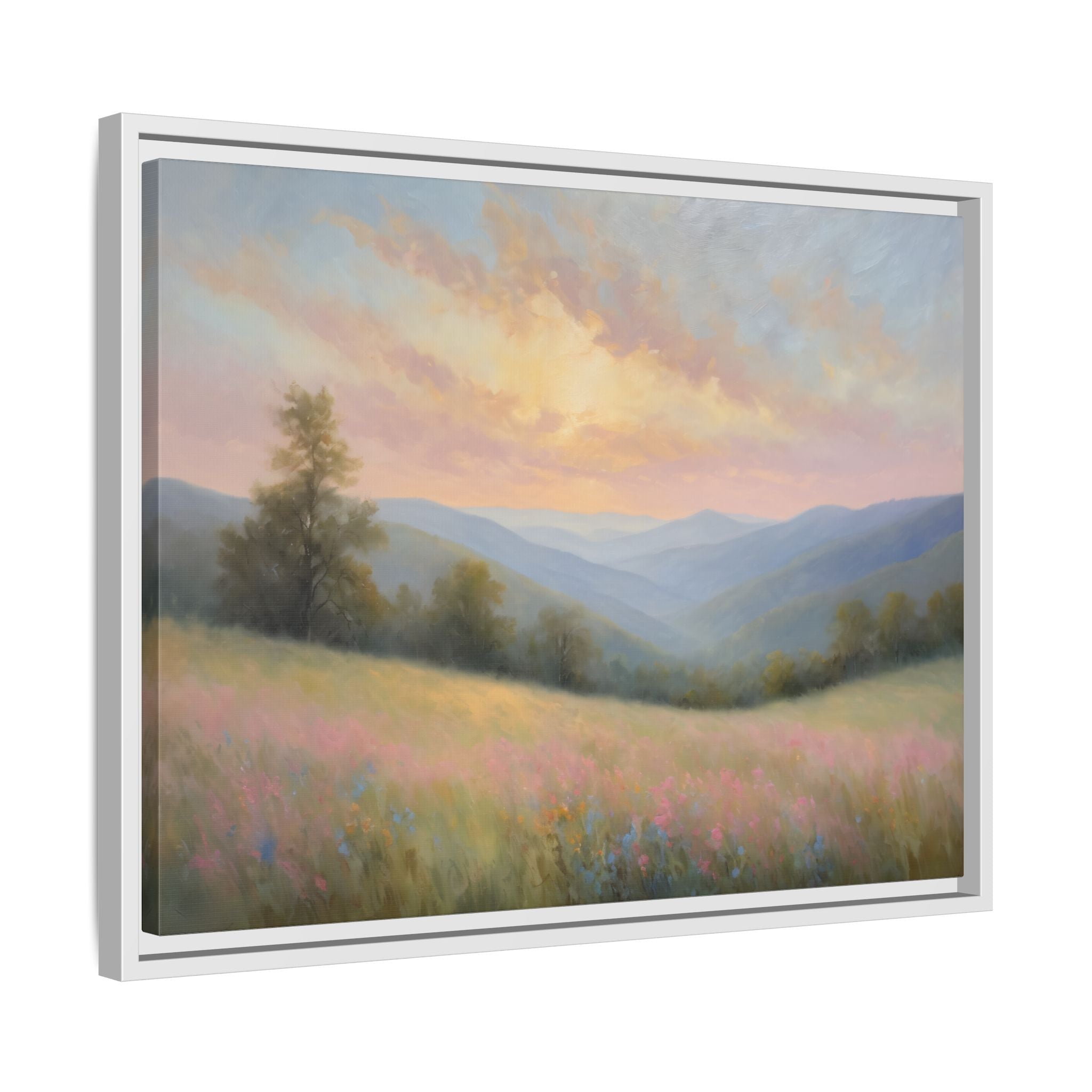 Blue Ridge Mountains Oil Painting Print – Appalachian Landscape Wall Art