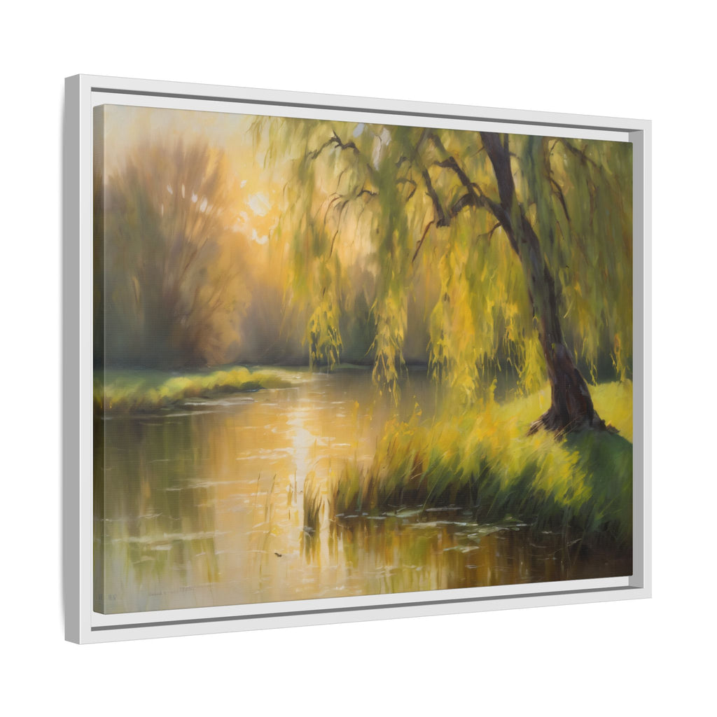 Willow Tree Oil Painting Print – Rustic Countryside Landscape Wall Art