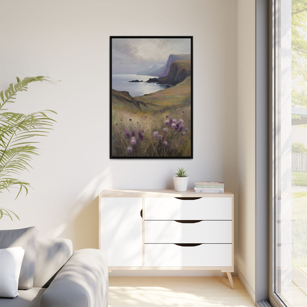 Isle of Skye Oil Painting Print – Scottish Highlands Coastal Landscape Wall Art