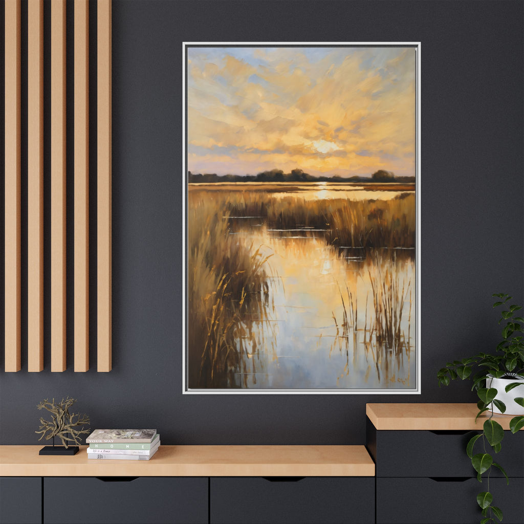 Salt Marsh Oil Painting Print – Lowcountry Sunset Landscape Wall Art