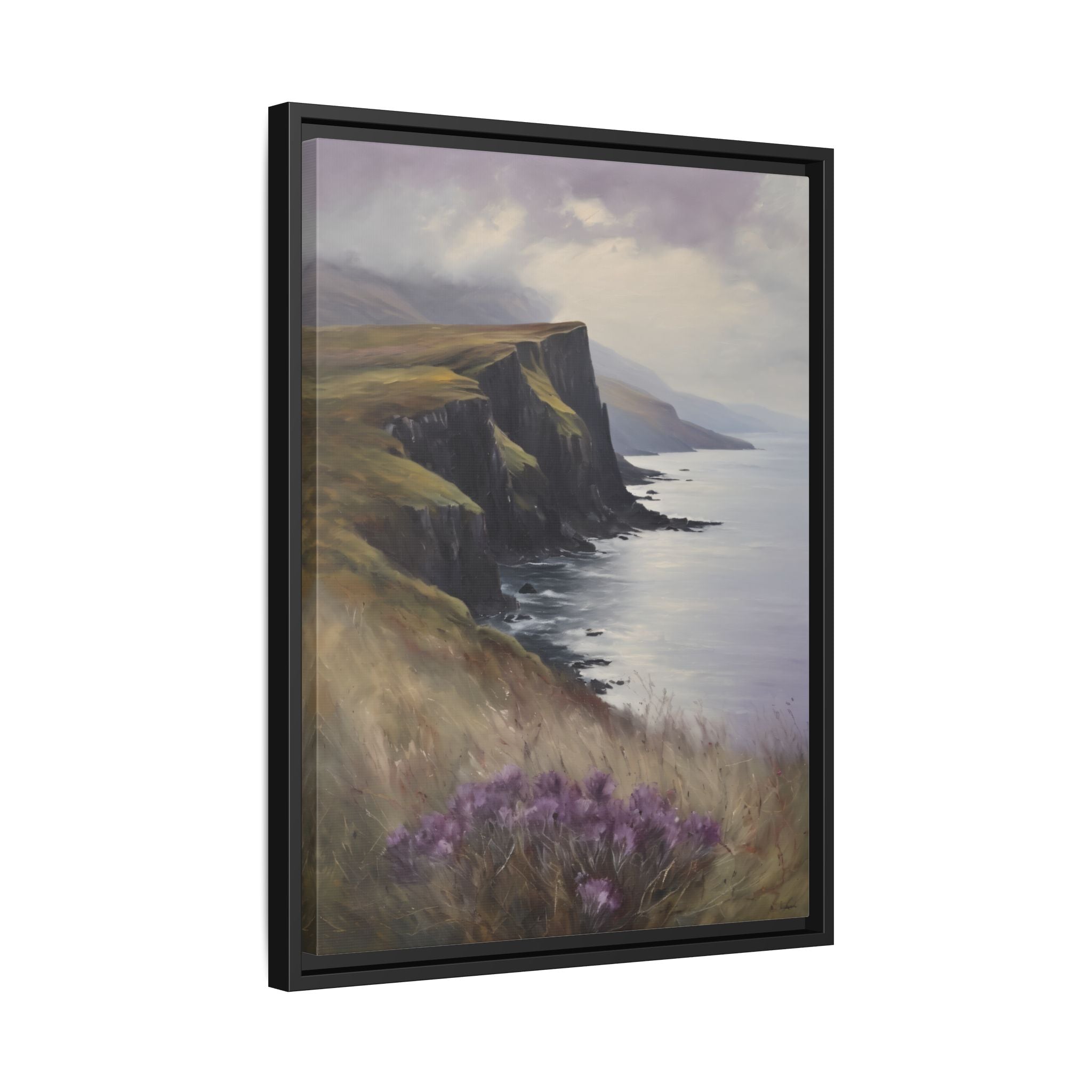 Isle of Skye Oil Painting Print – Scottish Highlands Coastal Landscape Wall Art