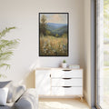 Blue Ridge Mountains Oil Painting, North Carolina Landscape Canvas, Appalachian Wall Art, Mountain Wildflowers Decor