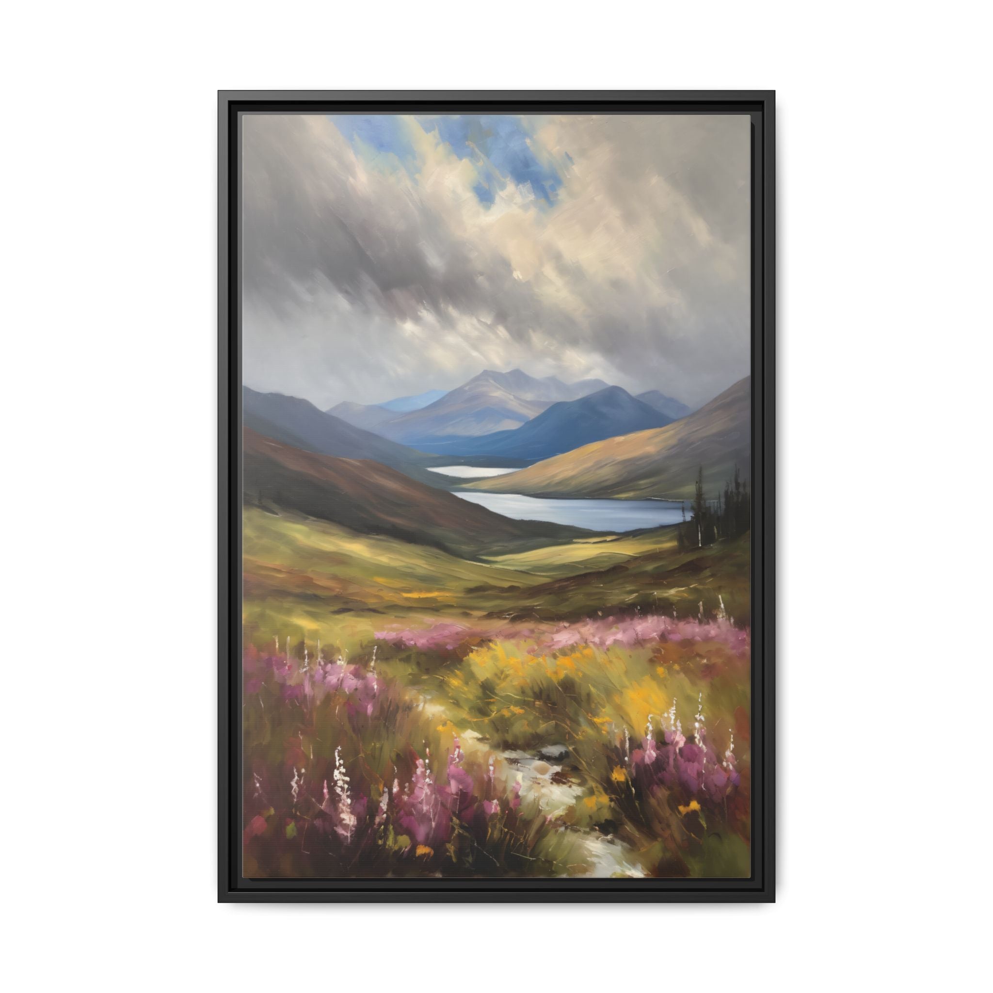 Scottish Highlands Oil Painting Print – Isle of Skye Mountain Landscape Wall Art