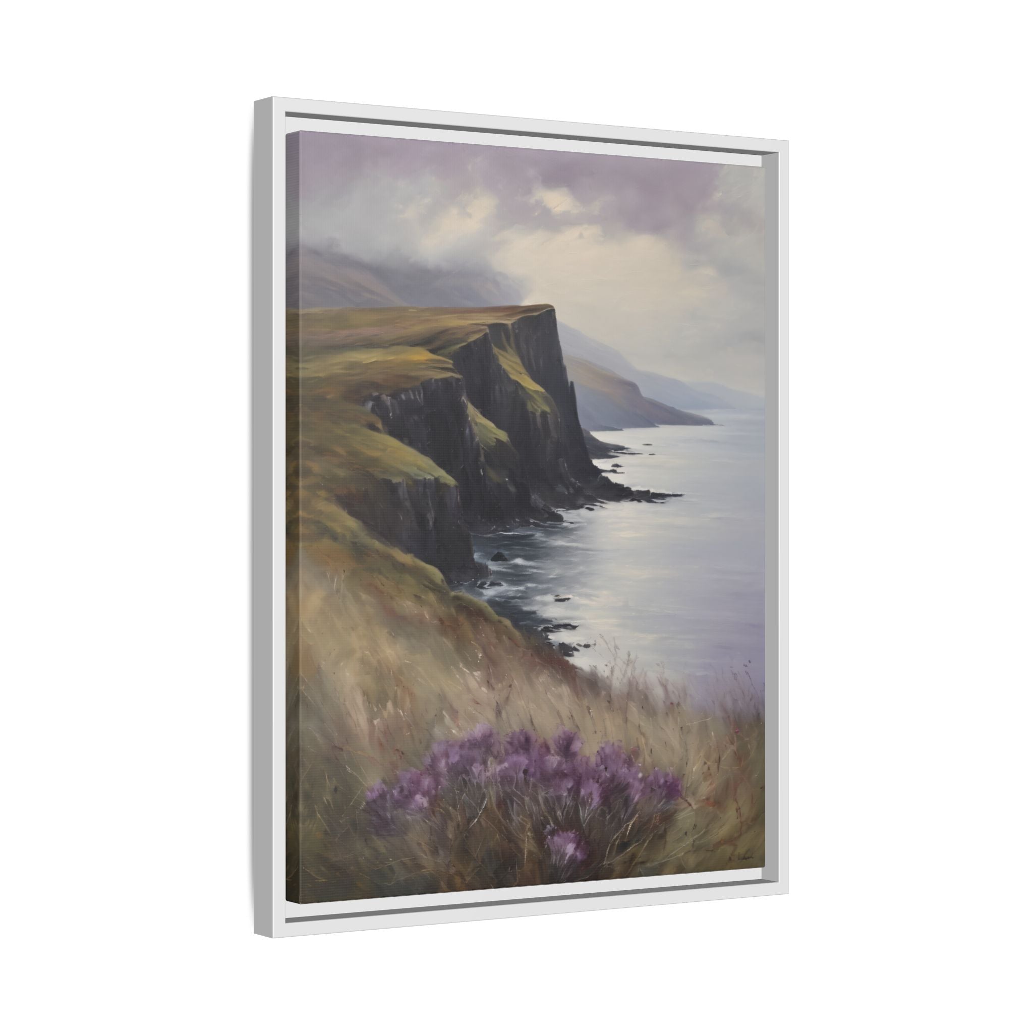 Isle of Skye Oil Painting Print – Scottish Highlands Coastal Landscape Wall Art