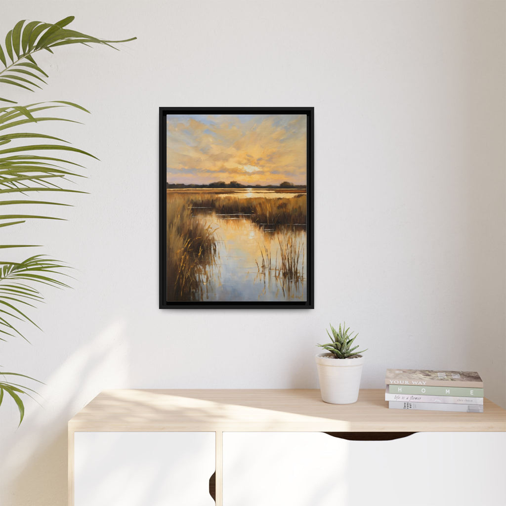 Salt Marsh Oil Painting Print – Lowcountry Sunset Landscape Wall Art