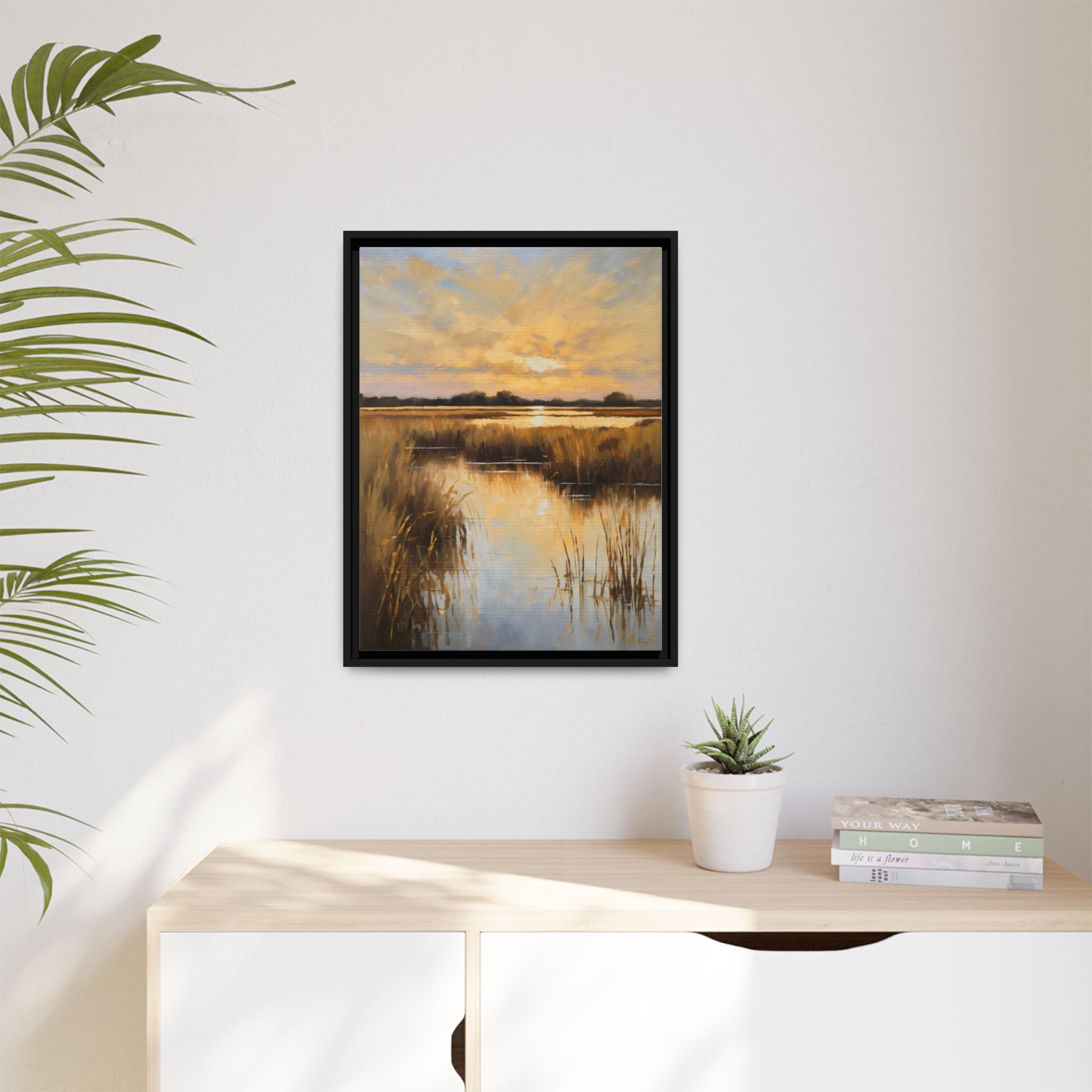 Salt Marsh Oil Painting Print – Lowcountry Sunset Landscape Wall Art
