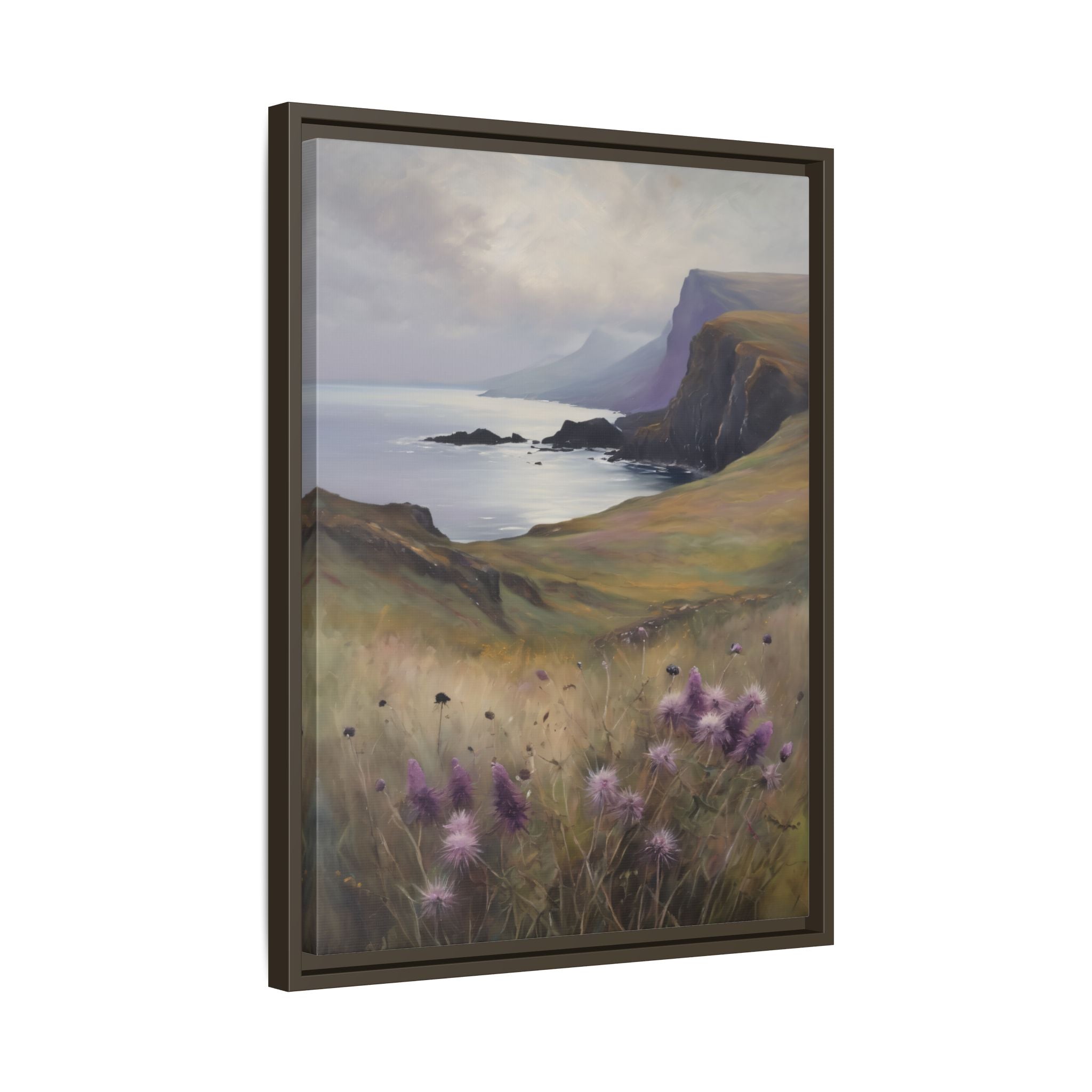 Isle of Skye Oil Painting Print – Scottish Highlands Coastal Landscape Wall Art