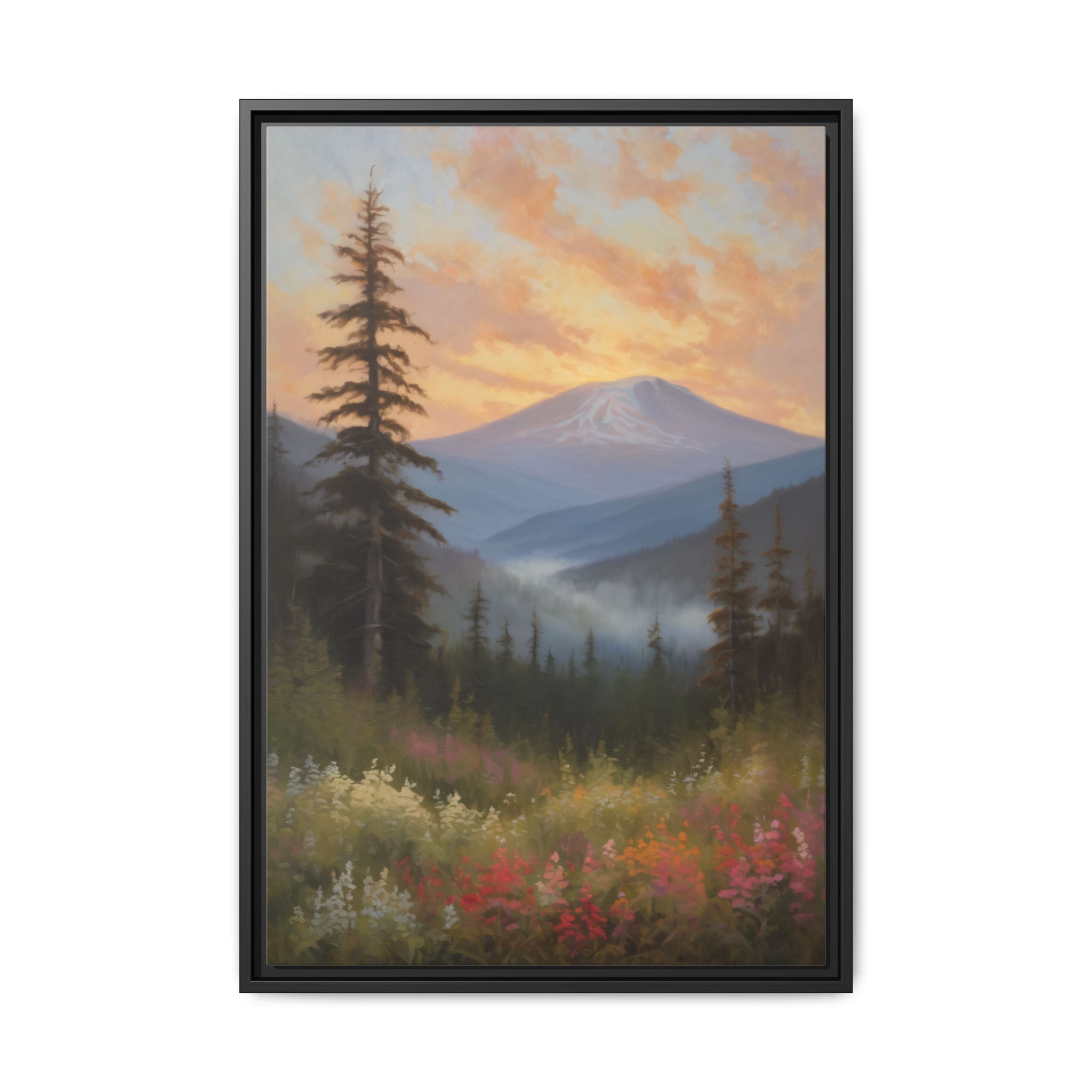 Washington Mountains Oil Painting Print – Pacific Northwest Landscape Wall Art