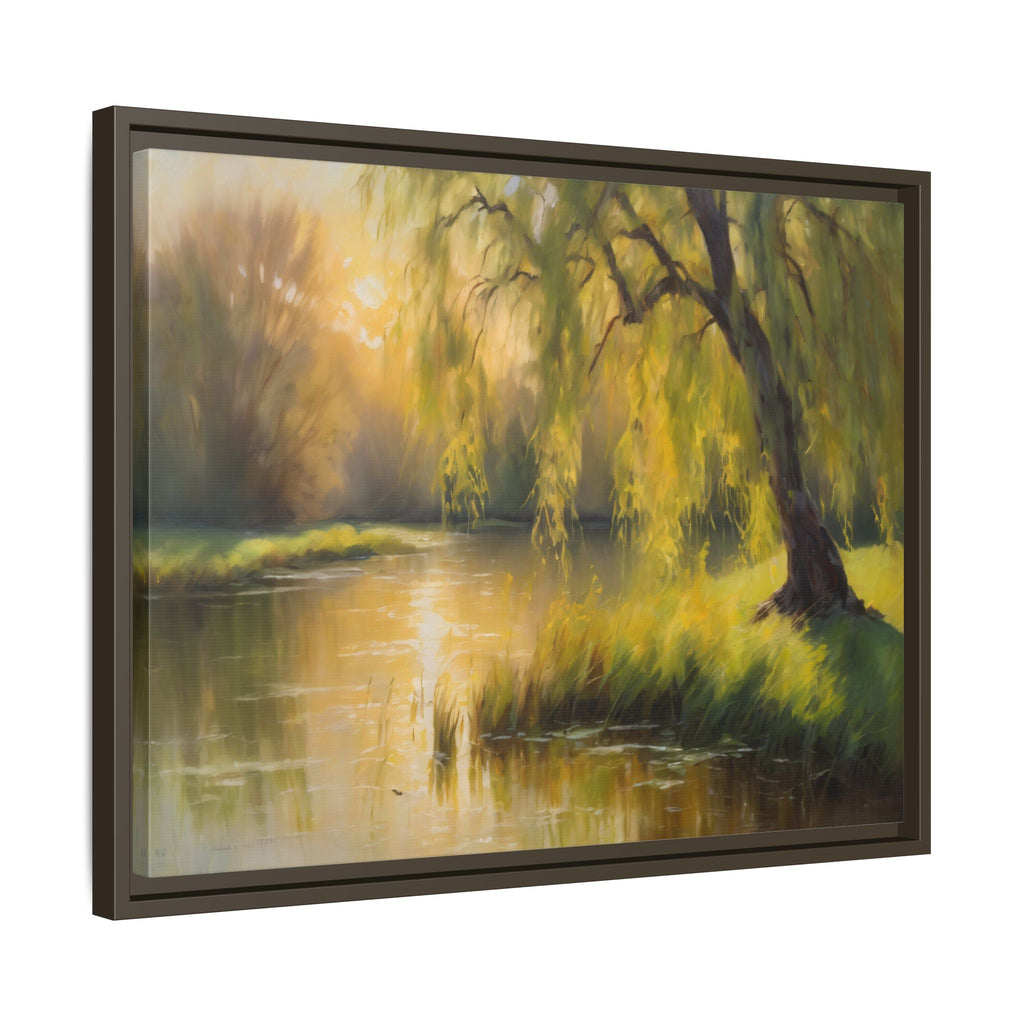 Willow Tree Oil Painting Print – Rustic Countryside Landscape Wall Art