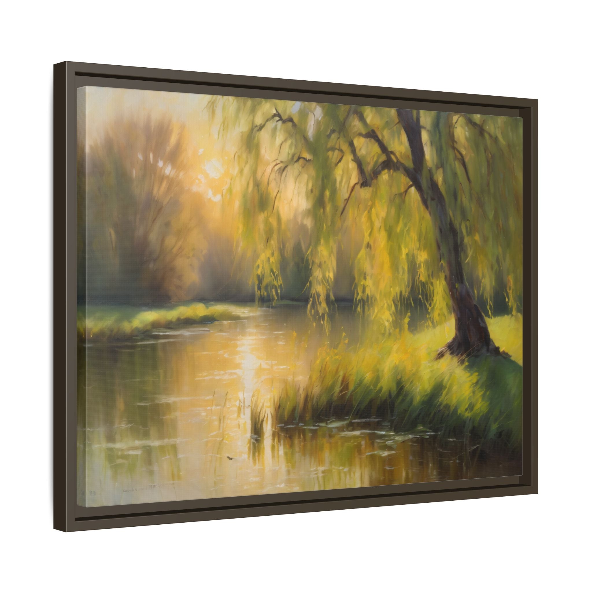 Willow Tree Oil Painting Print – Rustic Countryside Landscape Wall Art
