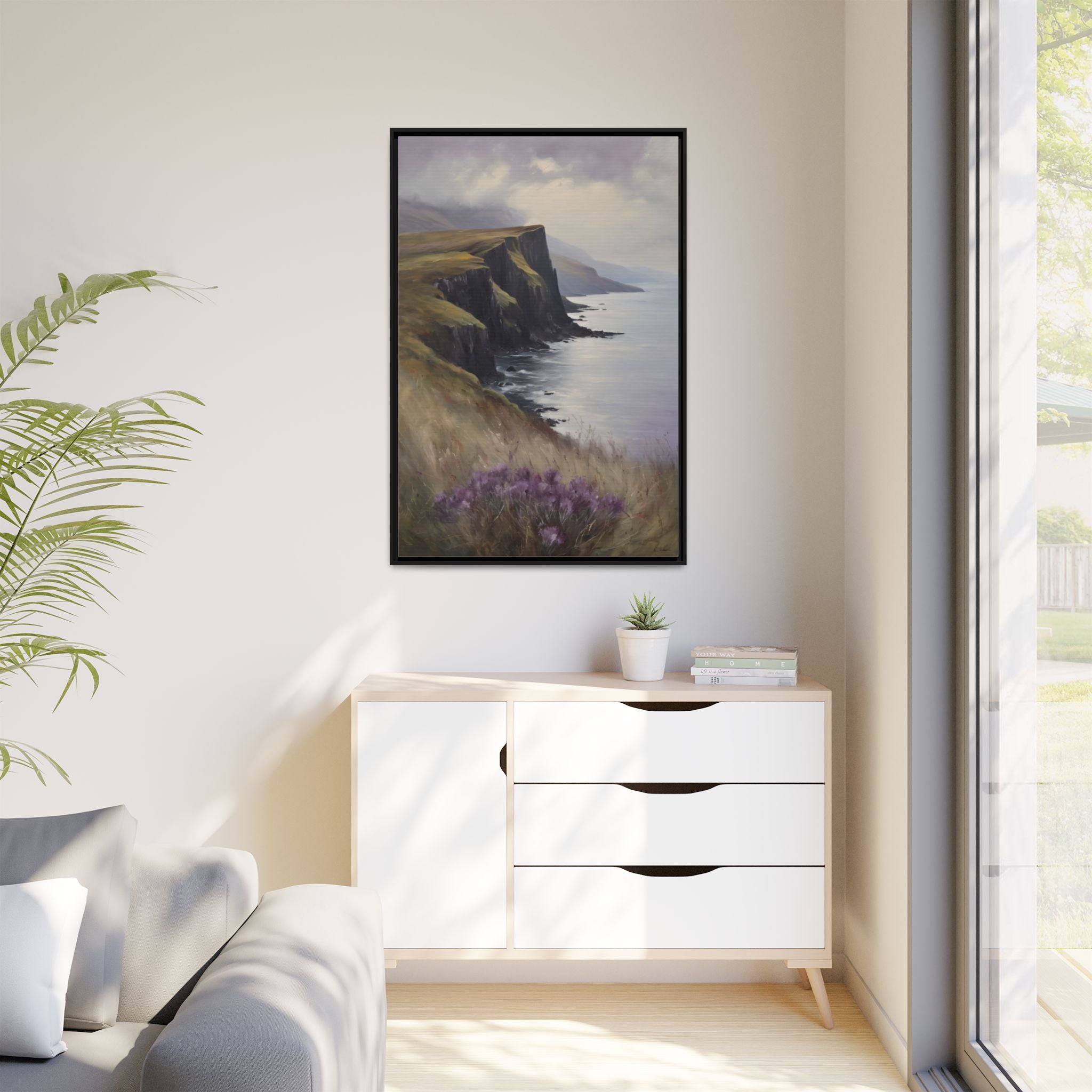Isle of Skye Oil Painting Print – Scottish Highlands Coastal Landscape Wall Art