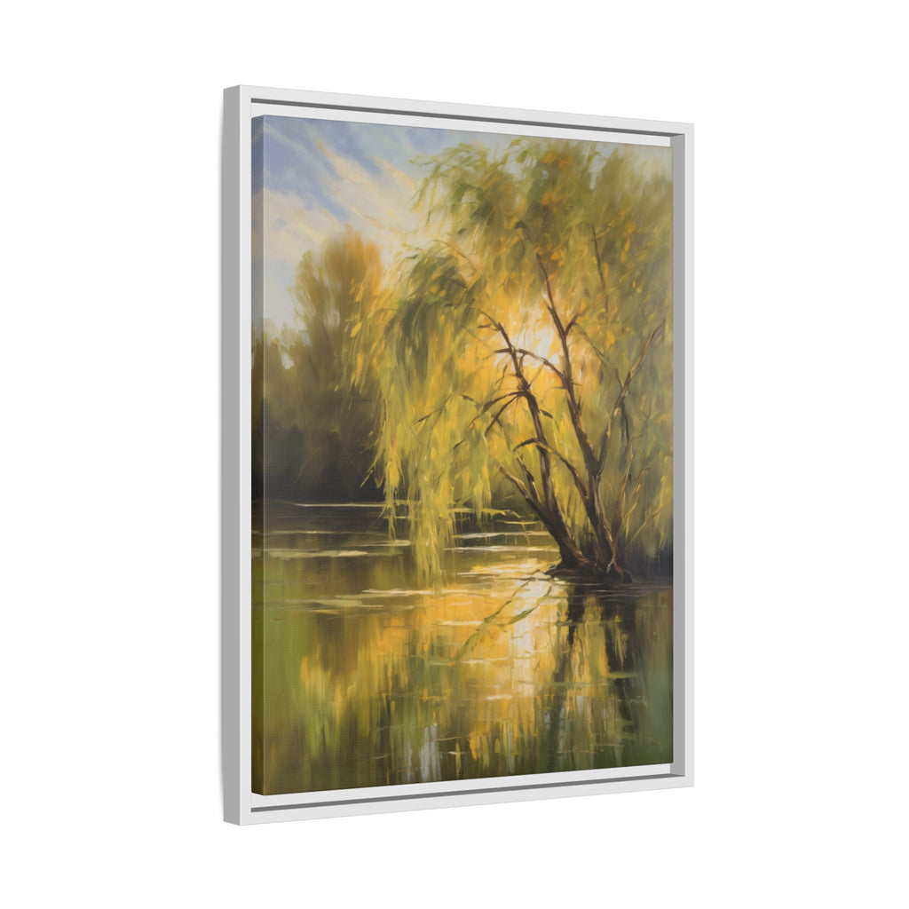 Willow Tree Oil Painting Print – Rustic Countryside Landscape Wall Art
