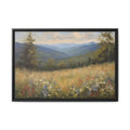 Blue Ridge Mountains Oil Painting Print, Wildflower Landscape Canvas Decor