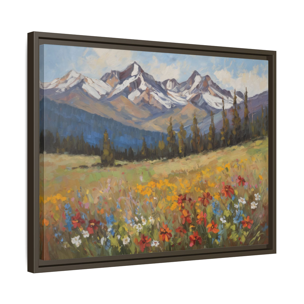 Wasatch Mountains Oil Painting Print – Utah Wildflower Mountain Landscape Wall Art