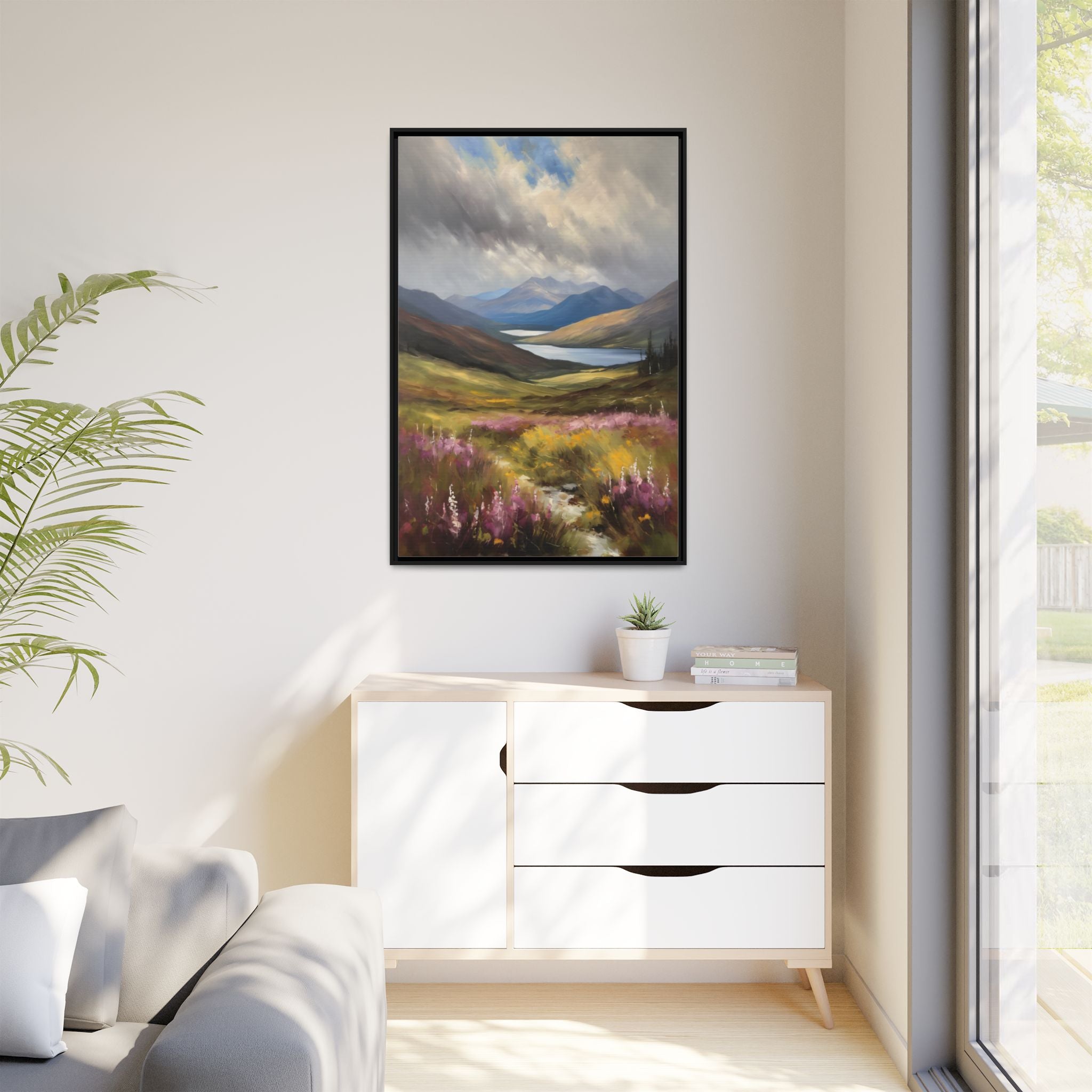 Scottish Highlands Oil Painting Print – Isle of Skye Mountain Landscape Wall Art