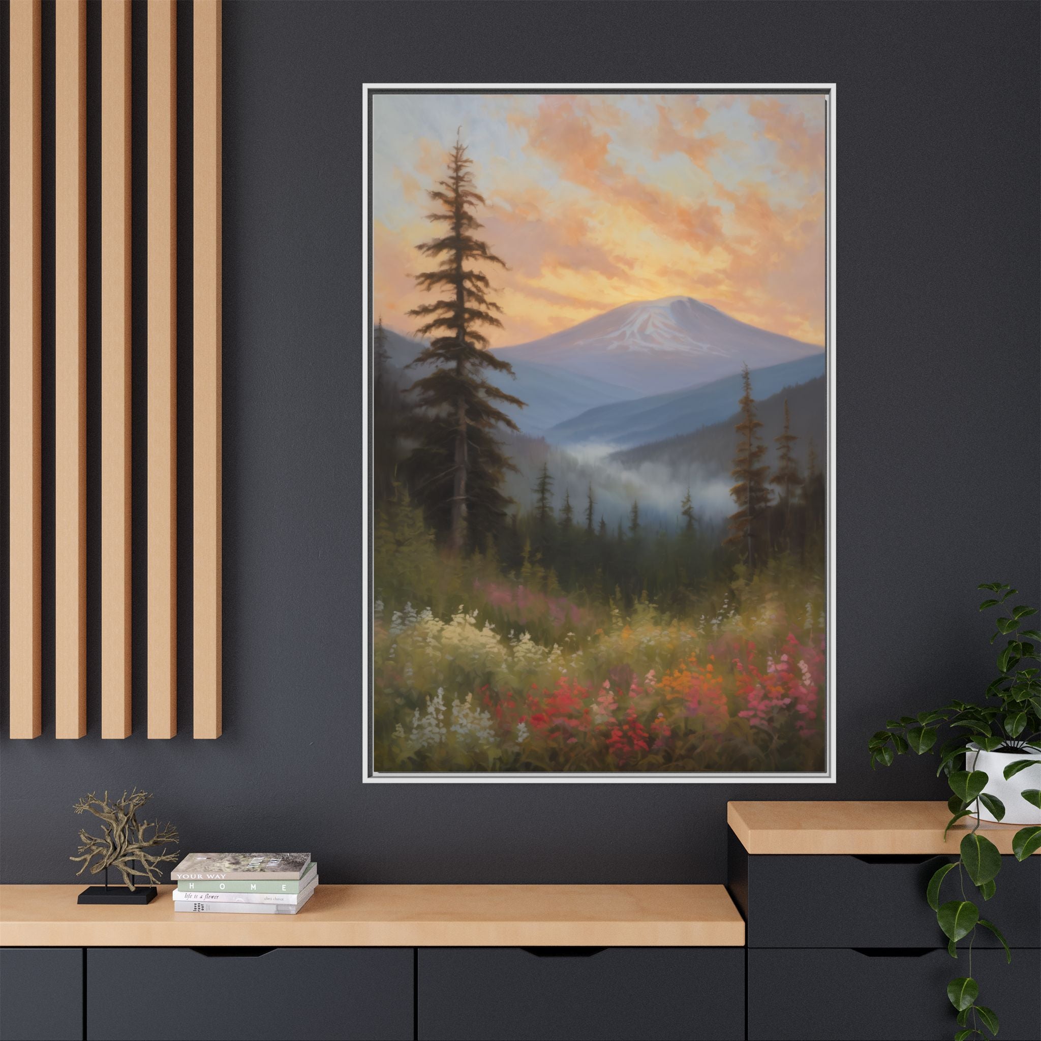 Washington Mountains Oil Painting Print – Pacific Northwest Landscape Wall Art