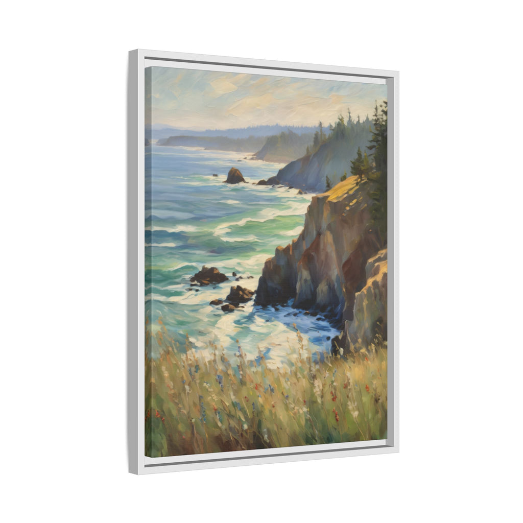 Pacific Northwest Oil Painting Print – Oregon Coastal Seascape Landscape Wall Art
