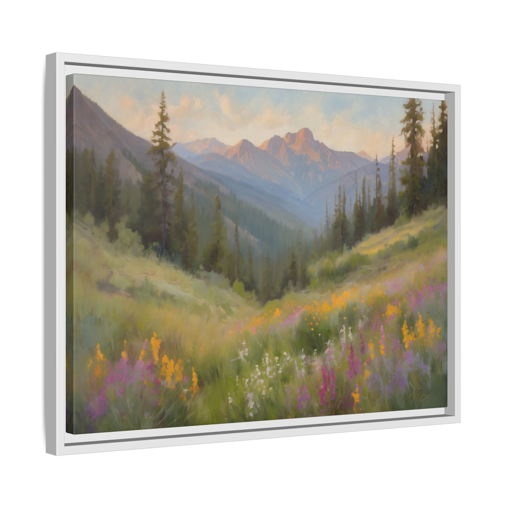 Wasatch Mountains Oil Painting Print – Utah Wildflower Landscape Wall Art
