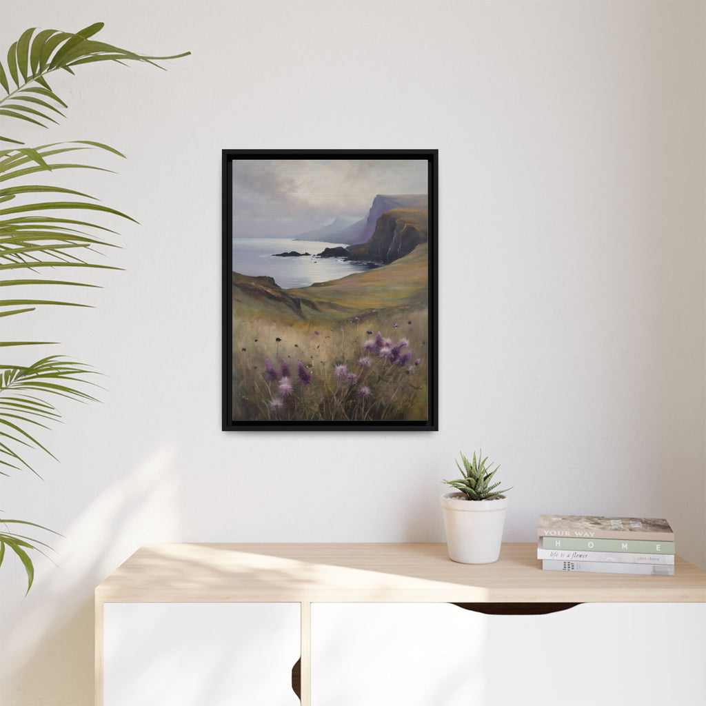 Isle of Skye Oil Painting Print – Scottish Highlands Coastal Landscape Wall Art