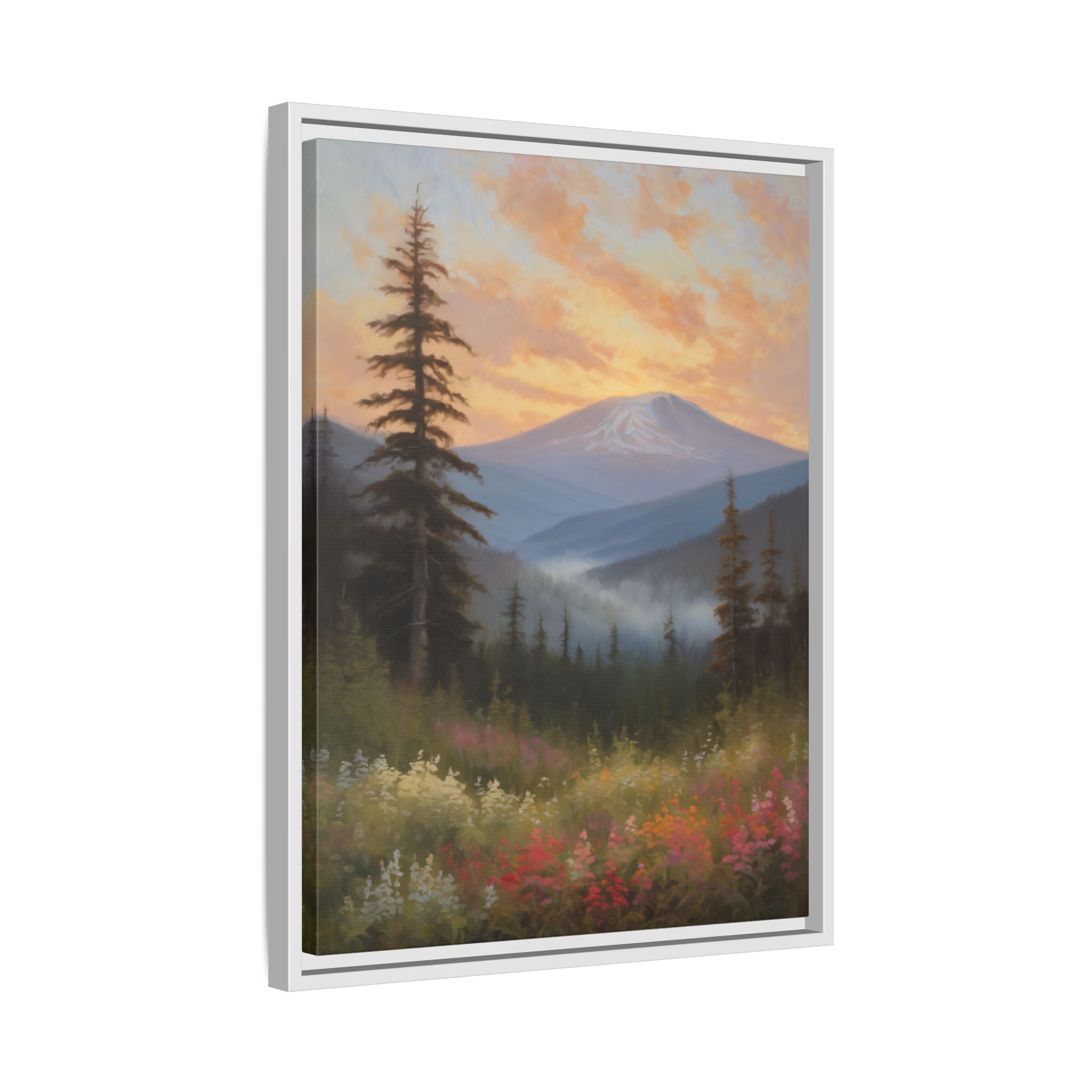 Washington Mountains Oil Painting Print – Pacific Northwest Landscape Wall Art