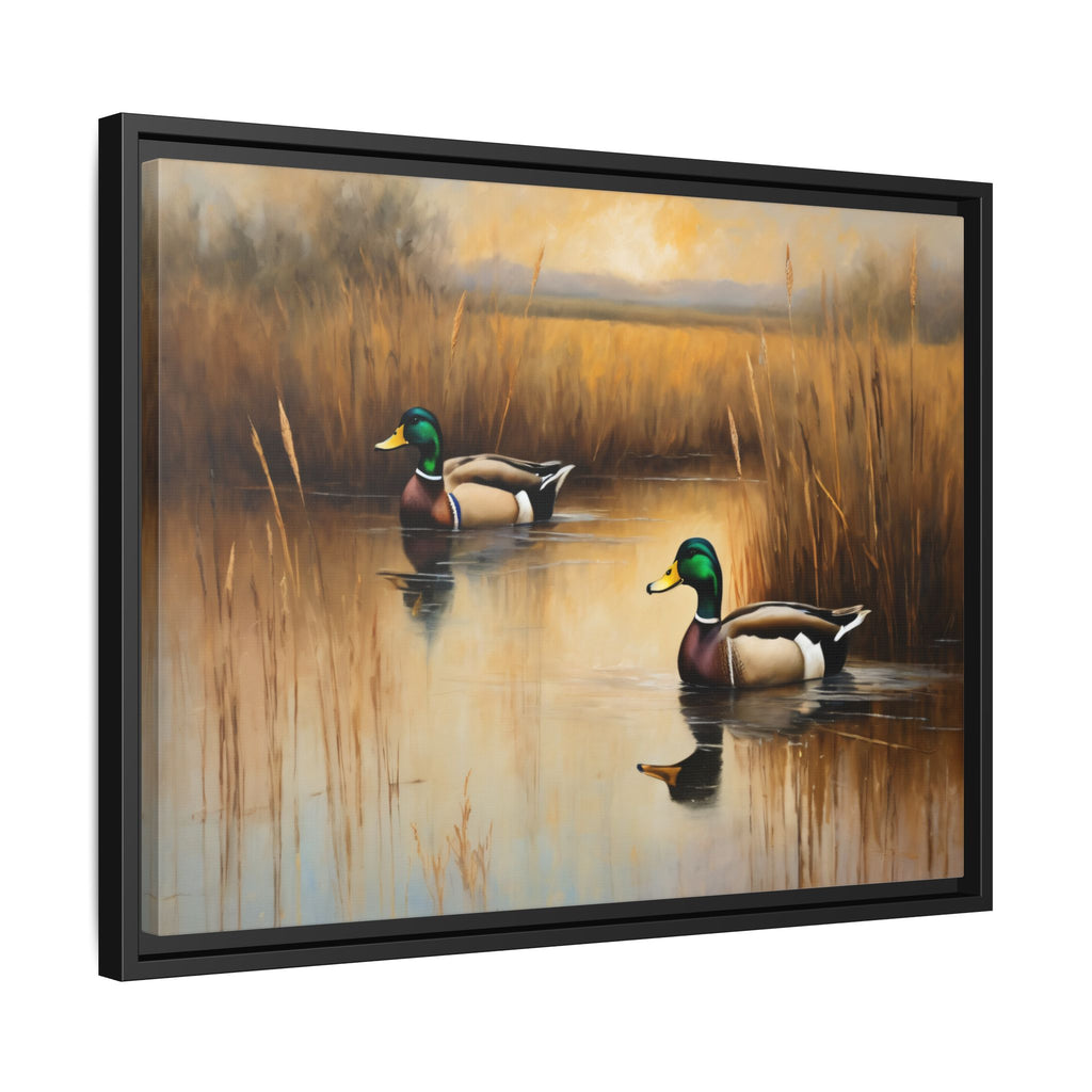 Mallard Ducks Oil Painting Print – Vintage Woodland Cabin Wall Art