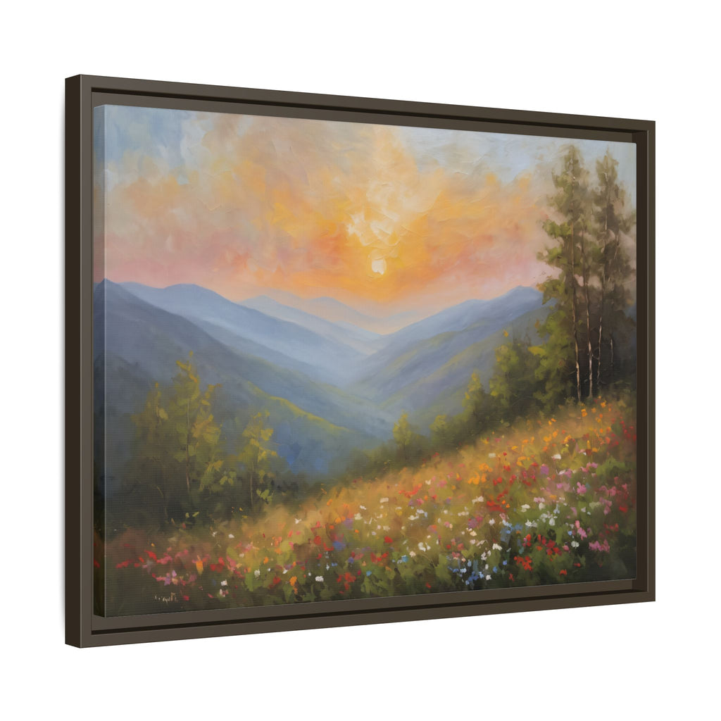 Blue Ridge Mountains Oil Painting Print – Appalachian Sunset Landscape Wall Art