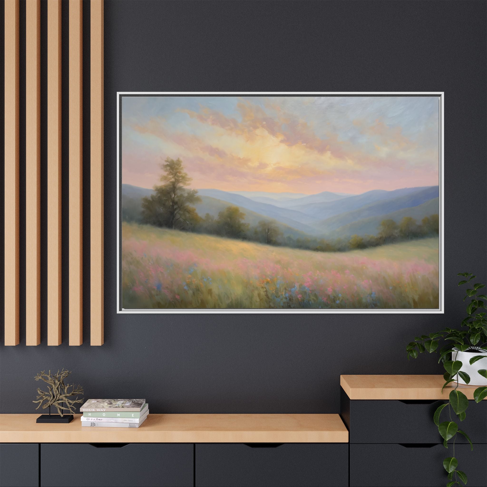 Blue Ridge Mountains Oil Painting Print – Appalachian Landscape Wall Art