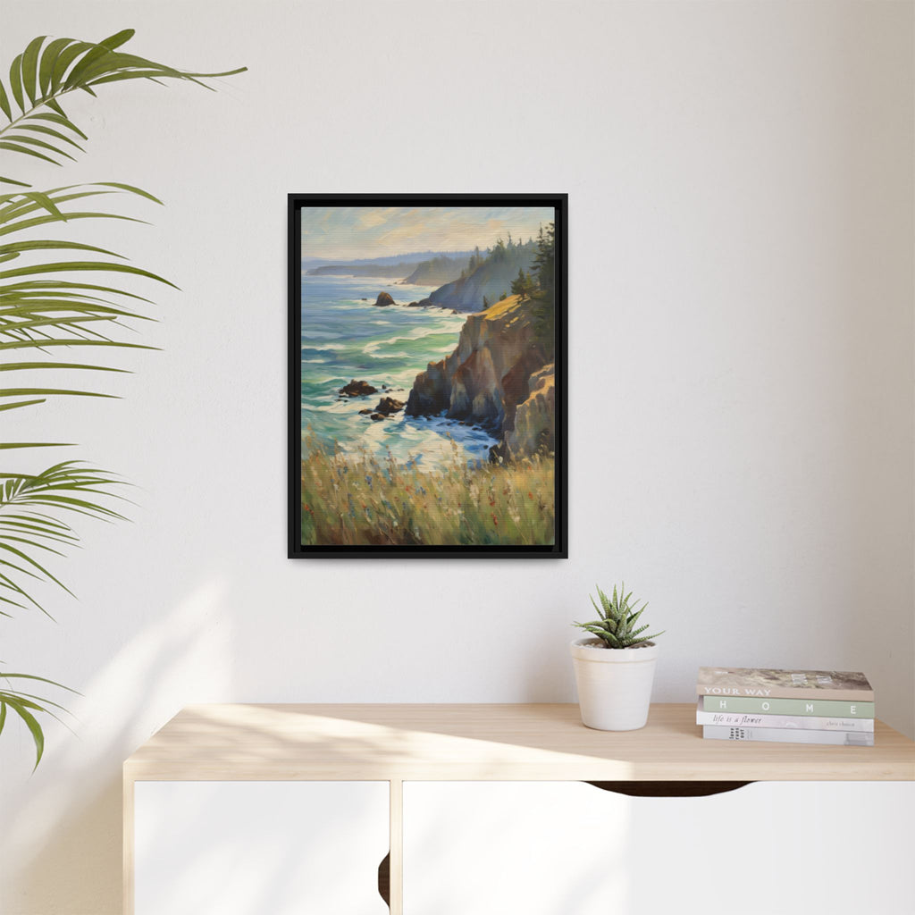 Pacific Northwest Oil Painting Print – Oregon Coastal Seascape Landscape Wall Art